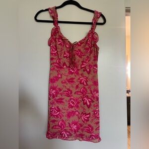 Hello Molly Pink Floral Mini Dress